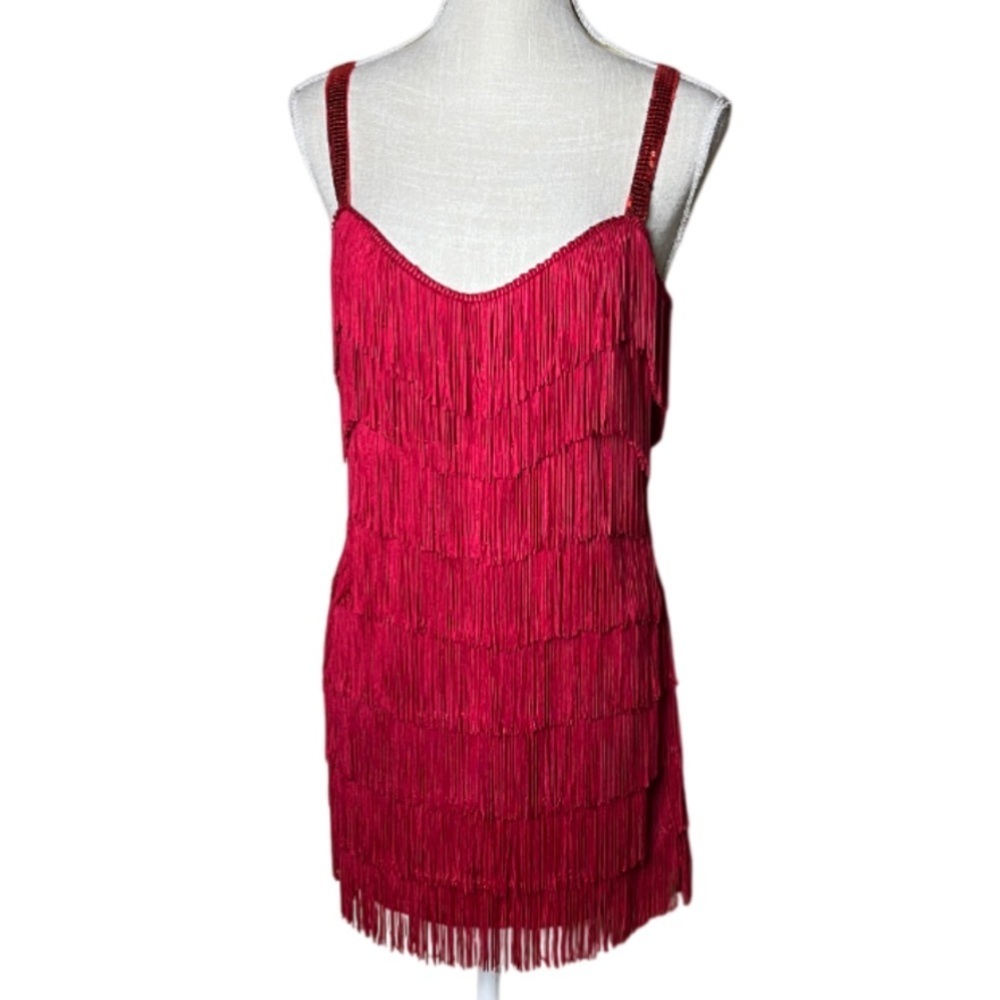 Ten Thirty-One ❤️ Red Fringe Mini Dress- M